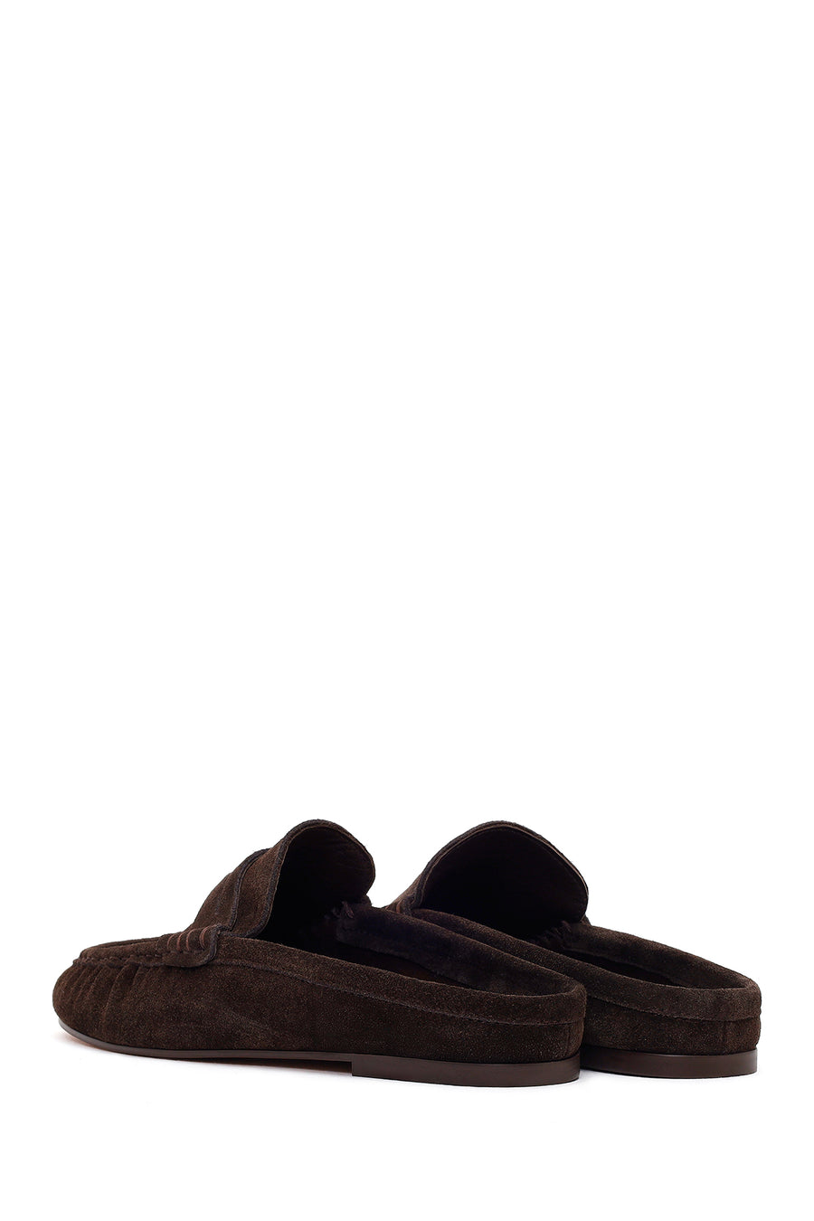Women's Brown Suede Leather Slippers