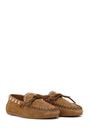 Women's Tan Suede Leather Loafer | Derimod