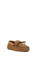 Women's Tan Suede Leather Loafer | Derimod