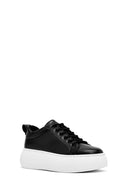 Women's Black Lace-Up Thick Soled Sneaker | Derimod
