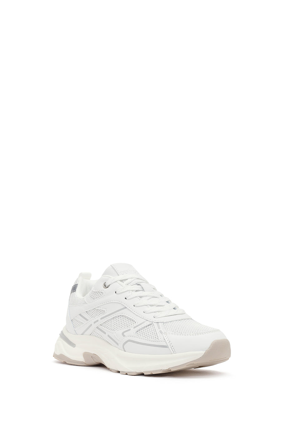 Kadın Beyaz Bağcıklı Kalın Tabanlı Sneaker