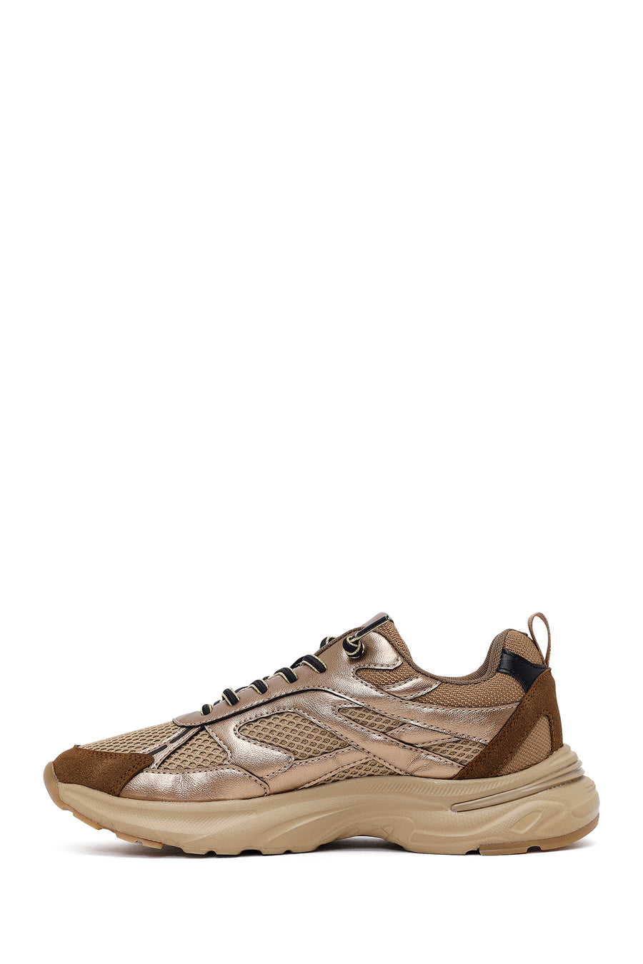 Woman Bronze Lace-Up Chunky Sneaker