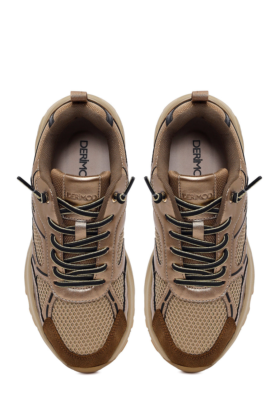 Woman Bronze Lace-Up Chunky Sneaker