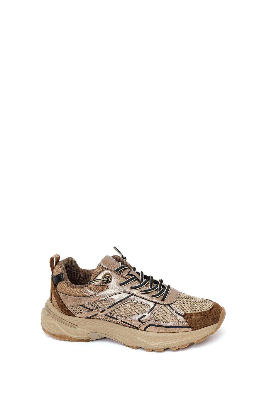 Woman Bronze Lace-Up Chunky Sneaker