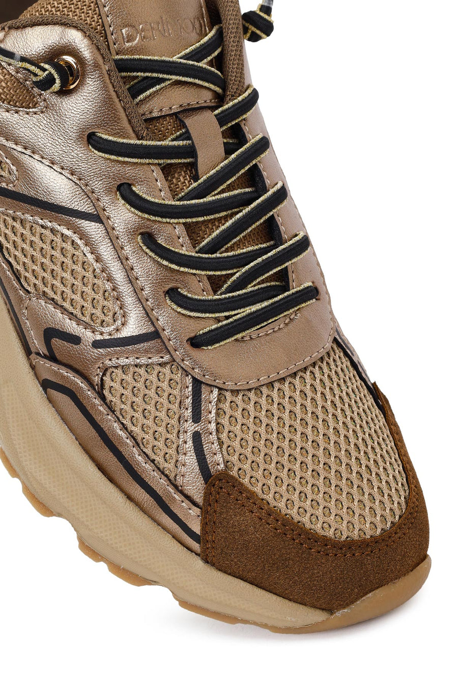 Woman Bronze Lace-Up Chunky Sneaker
