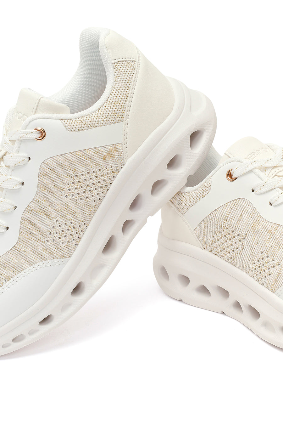 Kadın Krem Bağcıklı Kalın Tabanlı Sneaker