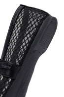 Women's Black Mesh Buckle Ballet Flats | Derimod