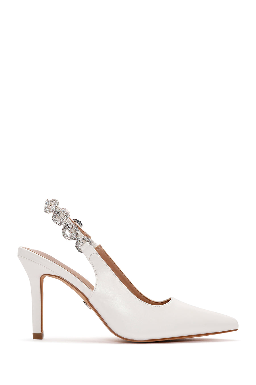 Women's White Slingback Stoned Thin Heeled Shoes 26PFE493618 | Derimod