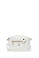 Woman White Long-Strap Printed Mini Crossbody Bag | Derimod