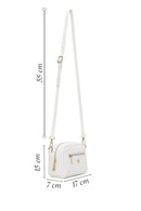 Woman White Long-Strap Printed Mini Crossbody Bag | Derimod