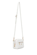 Woman White Long-Strap Printed Mini Crossbody Bag | Derimod