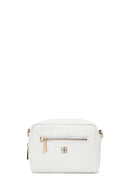 Woman White Long-Strap Printed Mini Crossbody Bag | Derimod