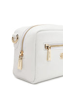 Woman White Long-Strap Printed Mini Crossbody Bag | Derimod