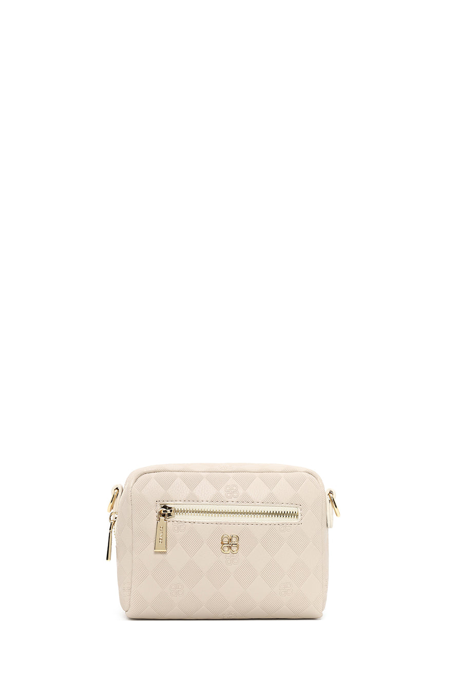 Women's Cream Long Strap Printed Mini Crossbody Bag