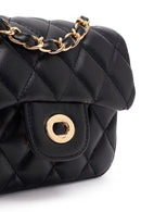 Women's Black Chain Strap Mini Quilted Crossbody Bag | Derimod