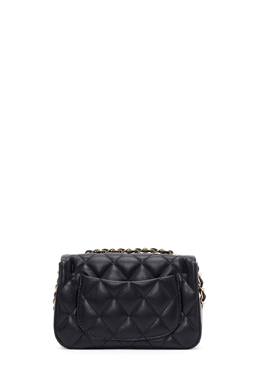 Women's Black Chain Strap Mini Quilted Crossbody Bag