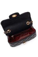Women's Black Chain Strap Mini Quilted Crossbody Bag | Derimod