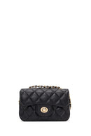 Women's Black Chain Strap Mini Quilted Crossbody Bag | Derimod