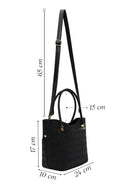 Woman Black Long-Strap Printed Shoulder Bag | Derimod