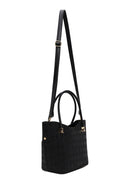 Woman Black Long-Strap Printed Shoulder Bag | Derimod
