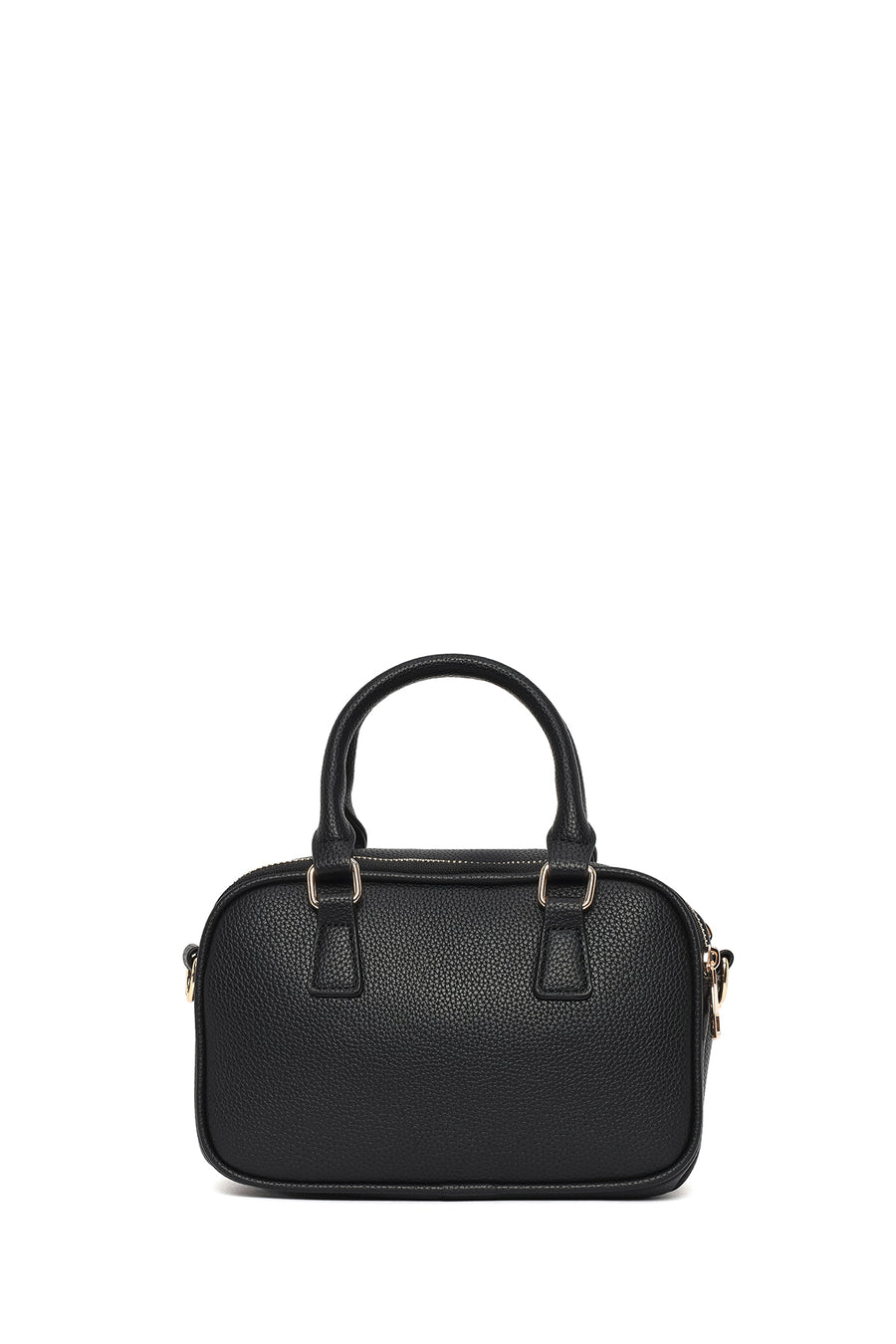 Woman Black Long-Strap Accessorized Shoulder Bag
