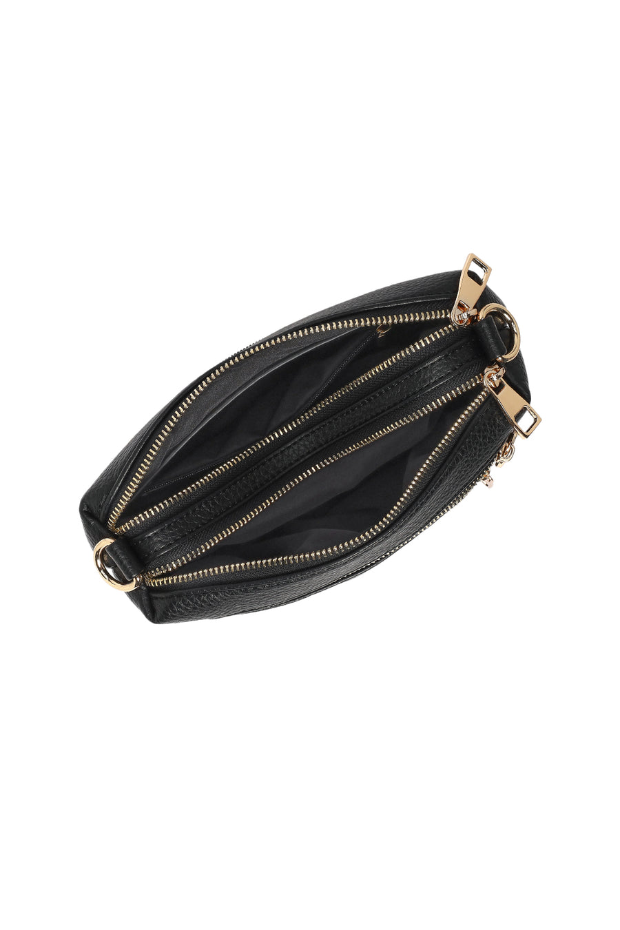 Woman Black Long-Strap Crossbody Bag