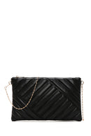 Women's Black Long Chain Strap Quilted Clutch Bag | Derimod