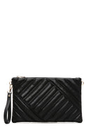 Women's Black Long Chain Strap Quilted Clutch Bag | Derimod