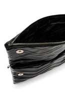 Women's Black Chain Strap Quilted Clutch Bag | Derimod