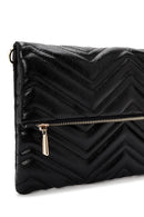 Women's Black Chain Strap Quilted Clutch Bag | Derimod