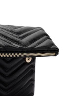 Women's Black Chain Strap Quilted Clutch Bag | Derimod