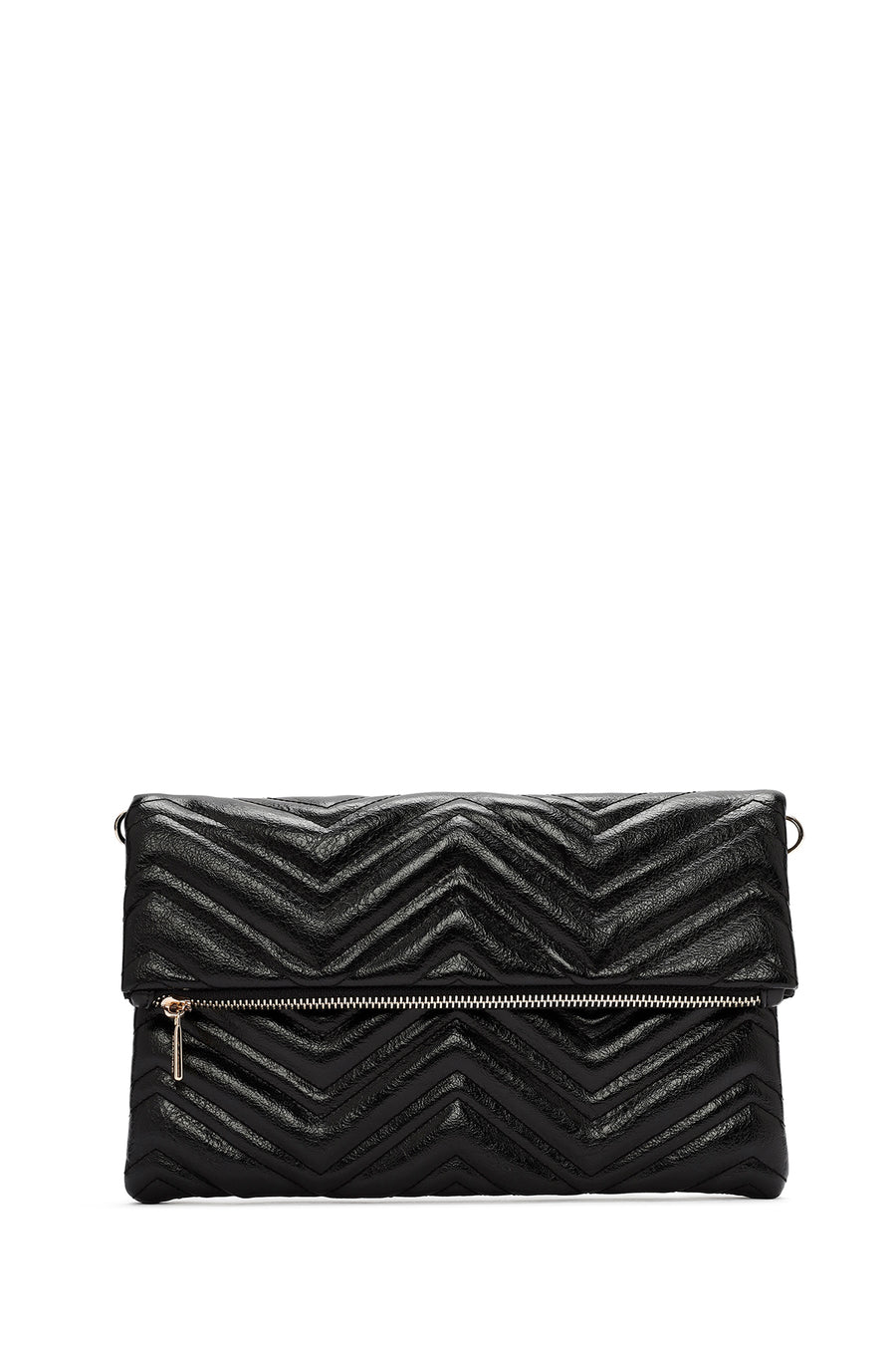 Women's Black Chain Strap Quilted Clutch Bag