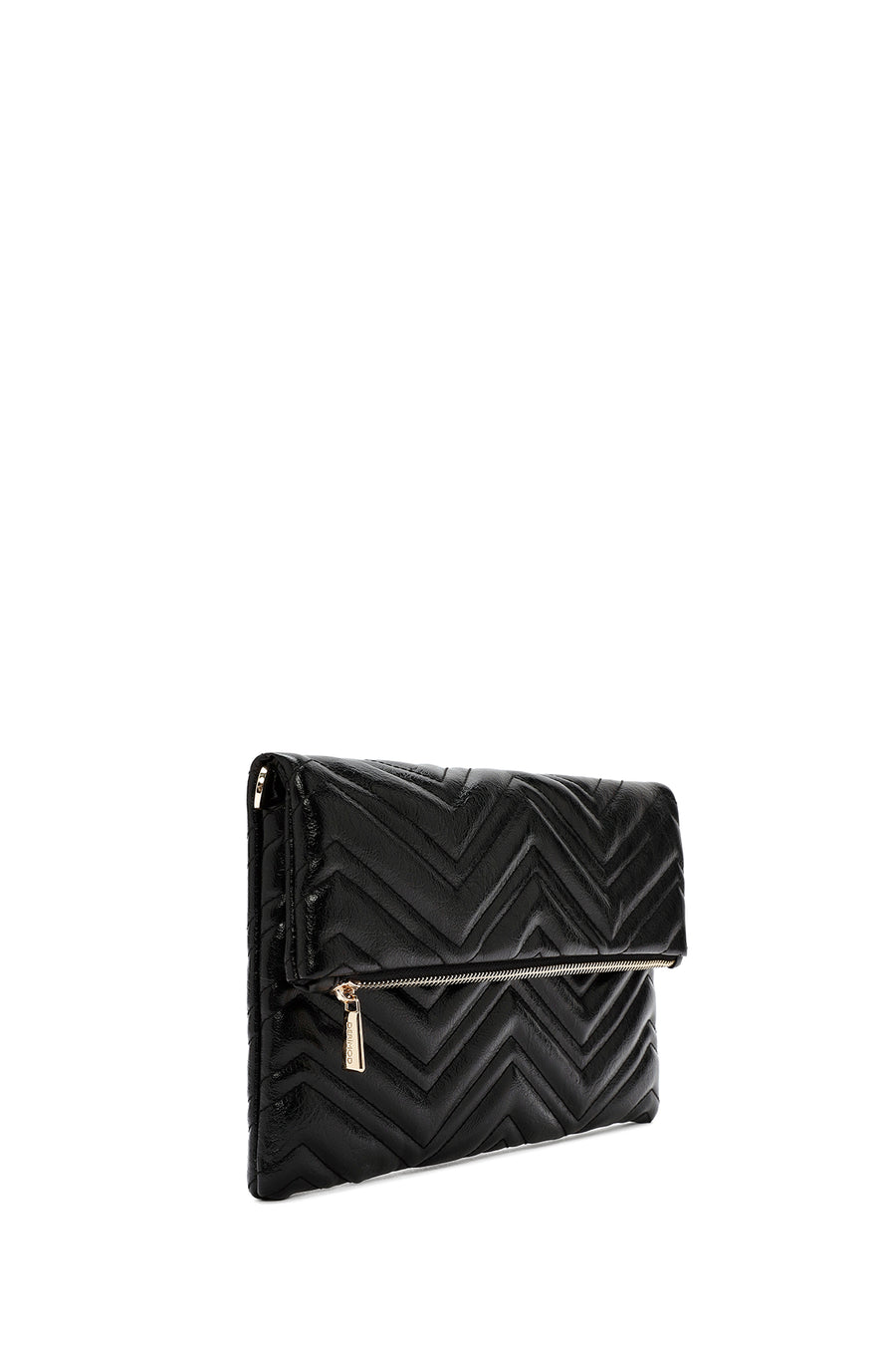 Women's Black Chain Strap Quilted Clutch Bag