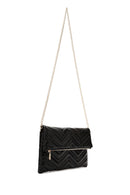 Women's Black Chain Strap Quilted Clutch Bag | Derimod
