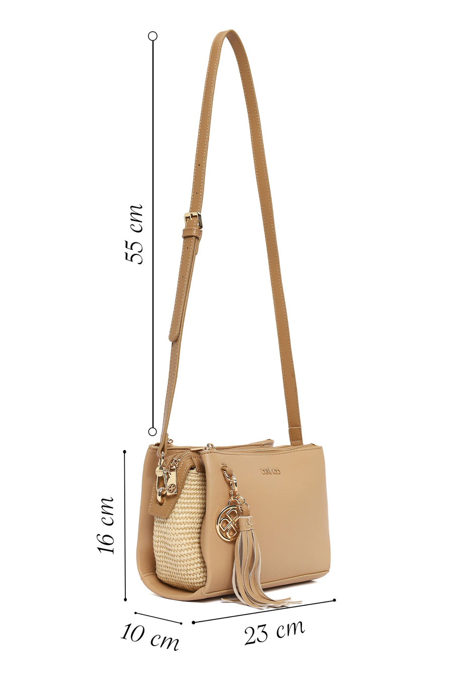 Women's Beige Charm Crossbody Bag