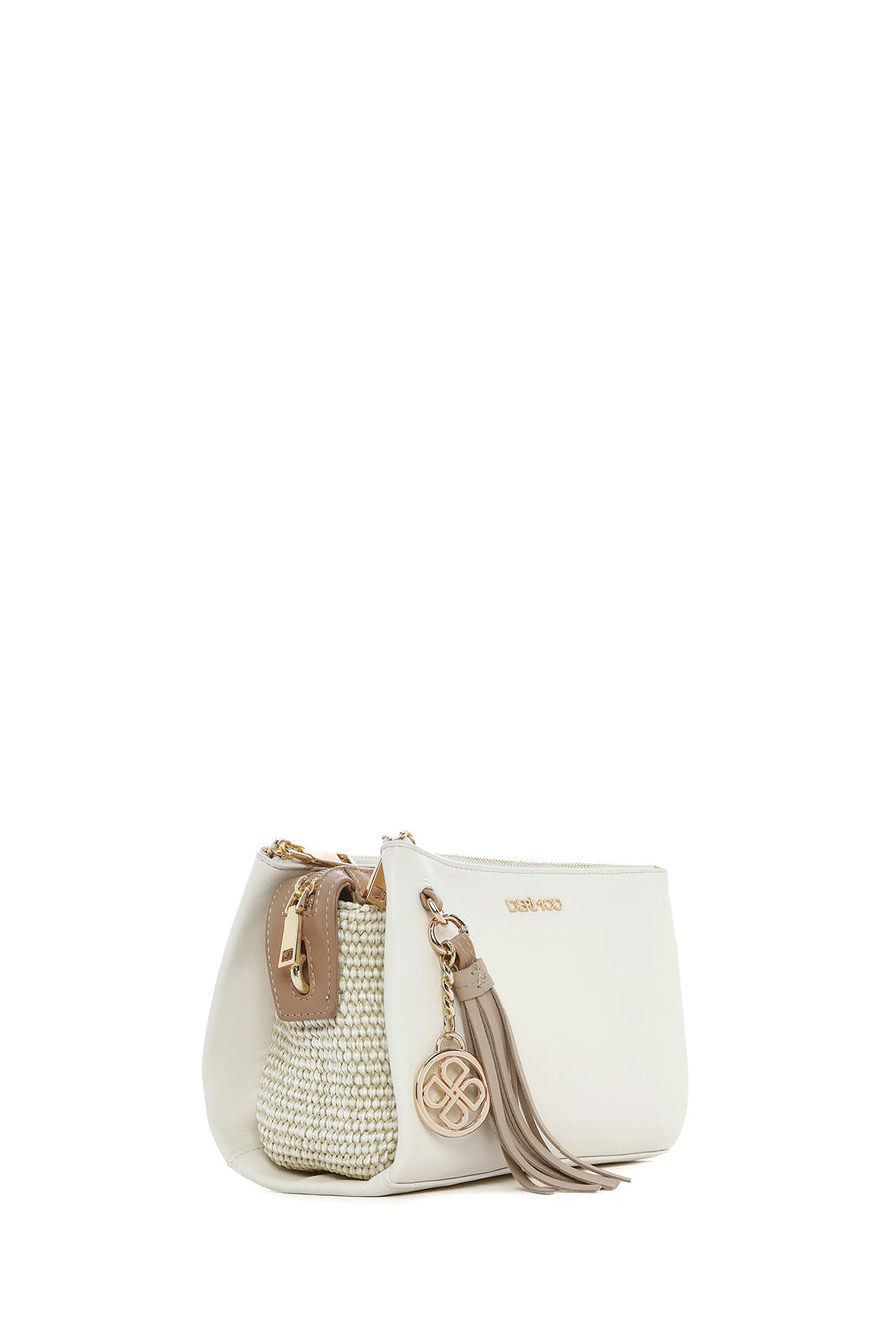 Woman Cream Charmed Crossbody Bag