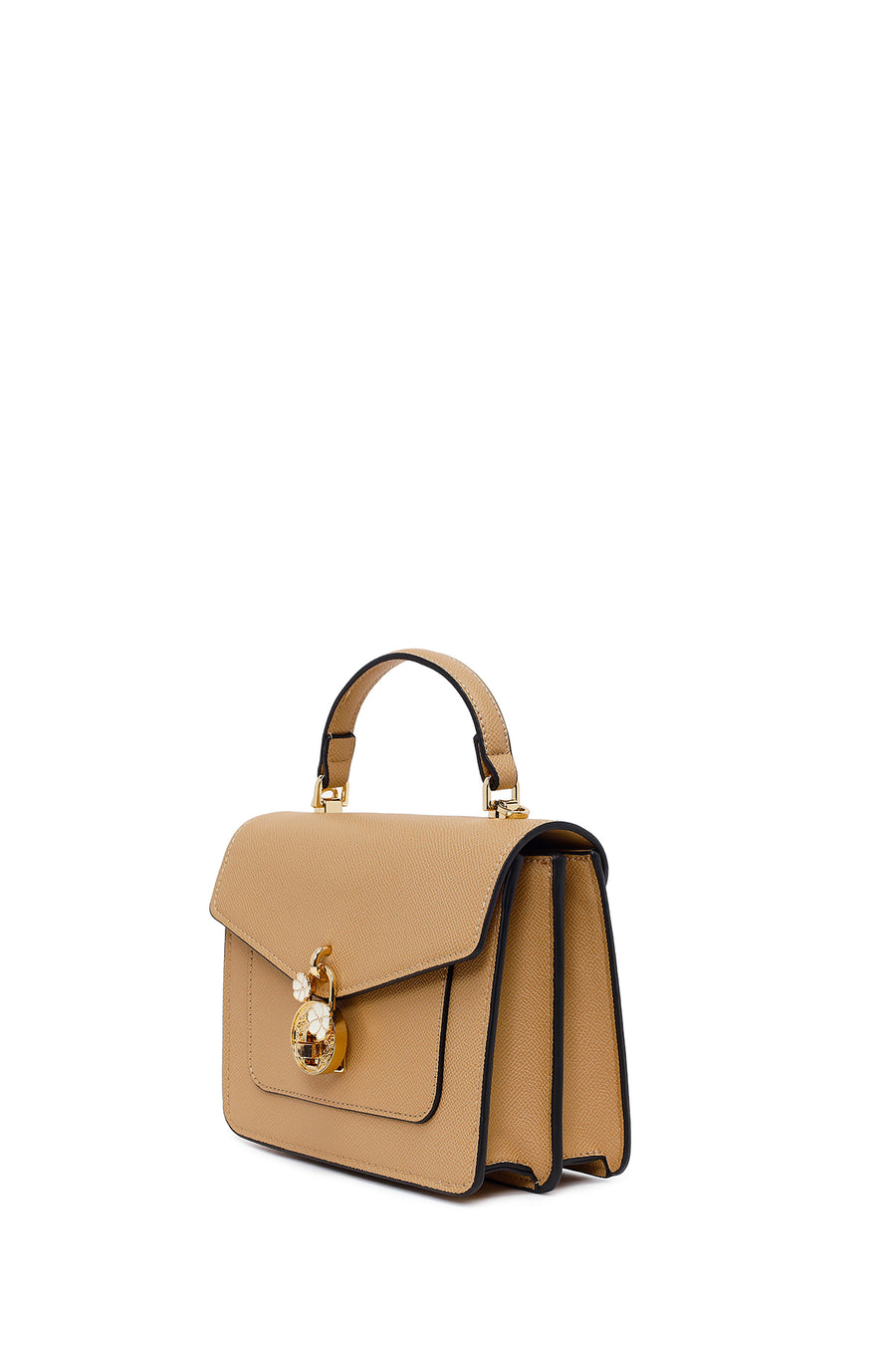 Woman Beige Long-Strap Mini Shoulder Bag