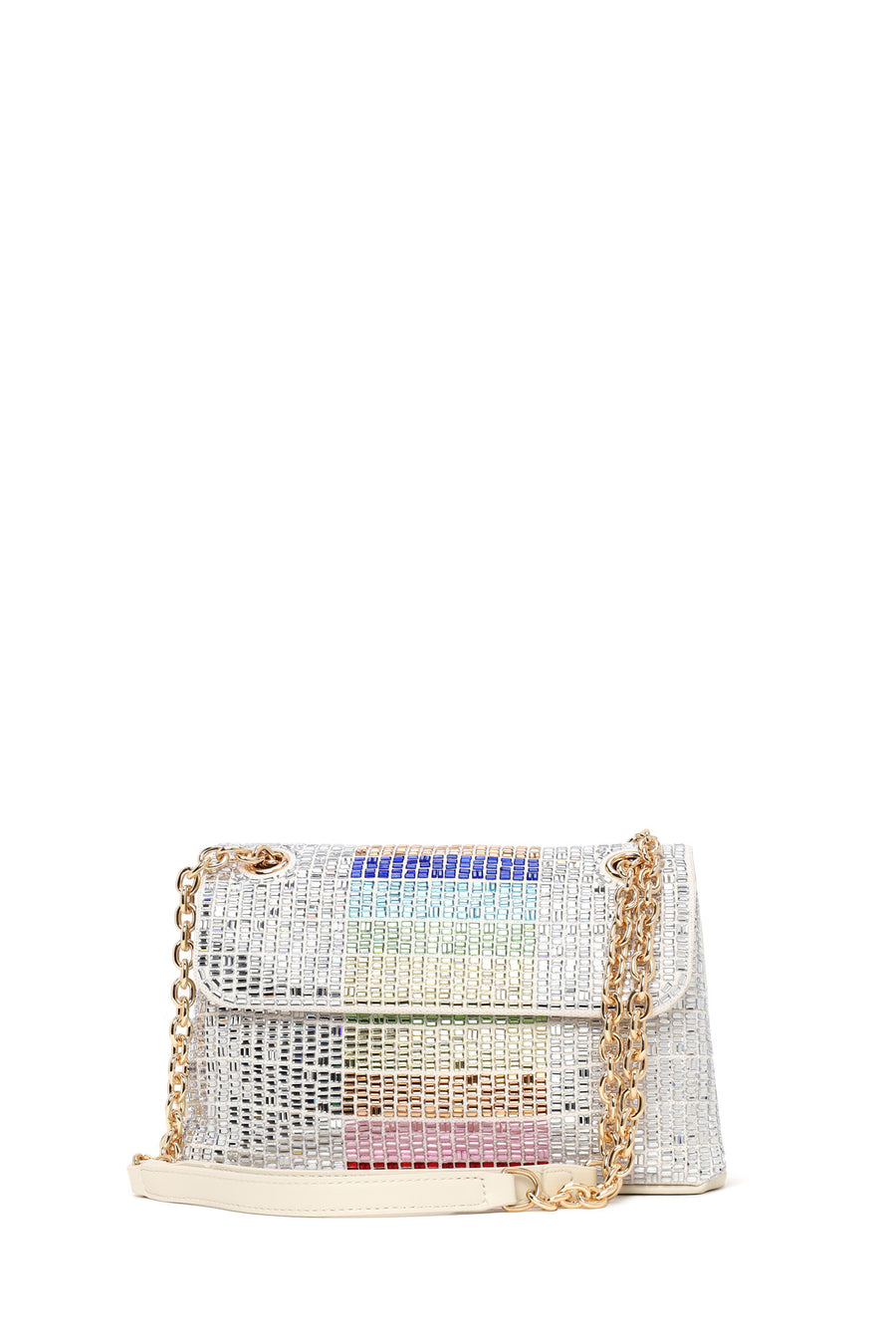Woman Multicolored Rhinestone Chain-Strap Evening Bag 26SBD2507TS | Derimod