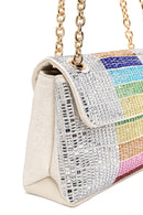 Woman Multicolored Rhinestone Chain-Strap Evening Bag | Derimod