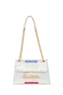 Woman Multicolored Rhinestone Chain-Strap Evening Bag | Derimod