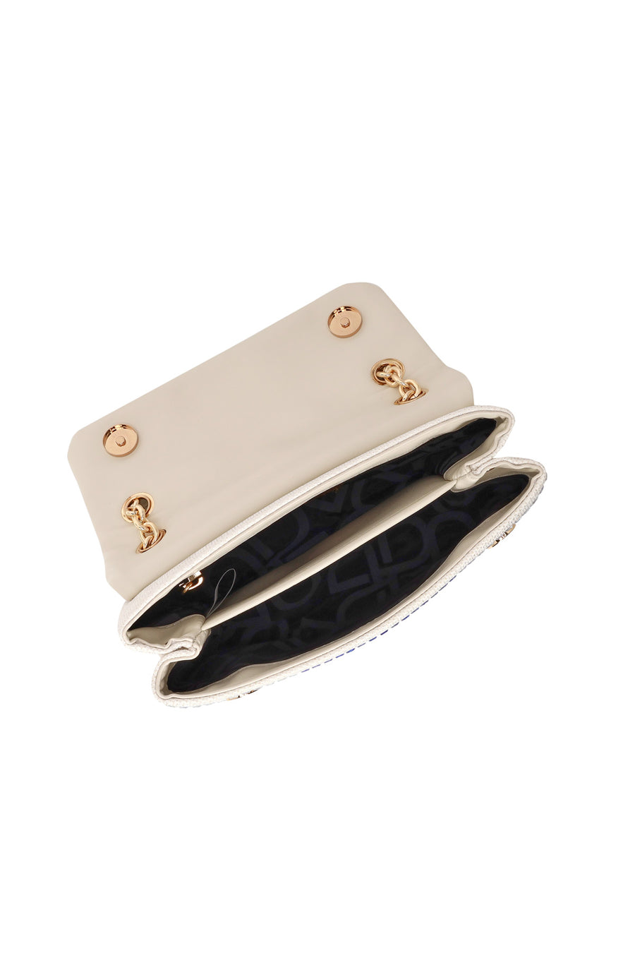 Woman Multicolored Rhinestone Chain-Strap Evening Bag