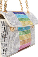 Woman Multicolored Rhinestone Chain-Strap Evening Bag | Derimod