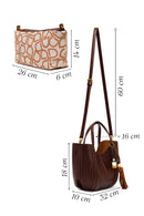 Woman Burgundy Long-Strap Printed Shoulder Bag | Derimod