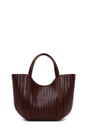 Woman Burgundy Long-Strap Printed Shoulder Bag | Derimod