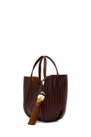 Woman Burgundy Long-Strap Printed Shoulder Bag | Derimod