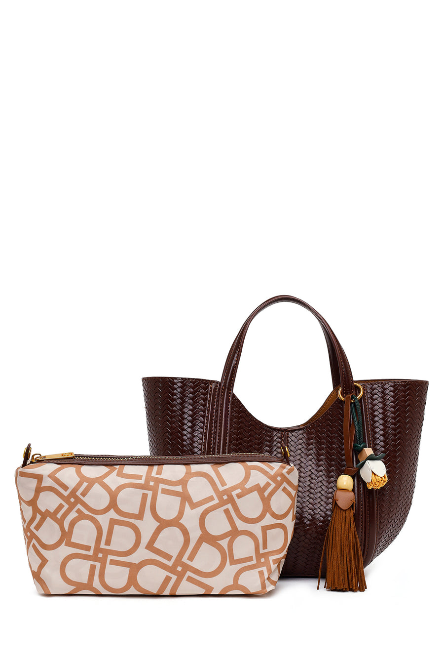 Woman Burgundy Long-Strap Printed Shoulder Bag