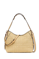 Woman Yellow Long-Strap Printed Shoulder Bag | Derimod