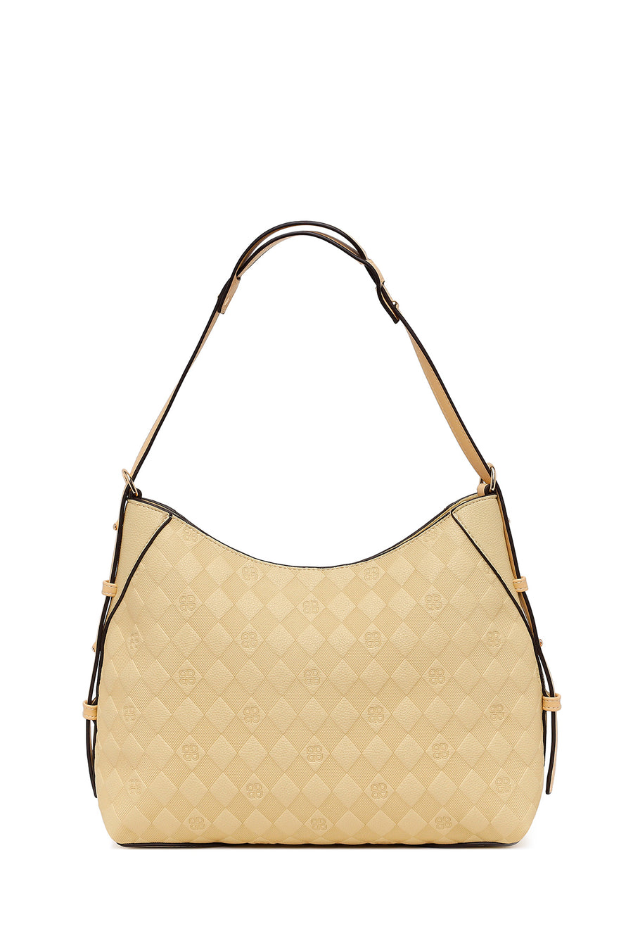 Woman Yellow Long-Strap Printed Shoulder Bag