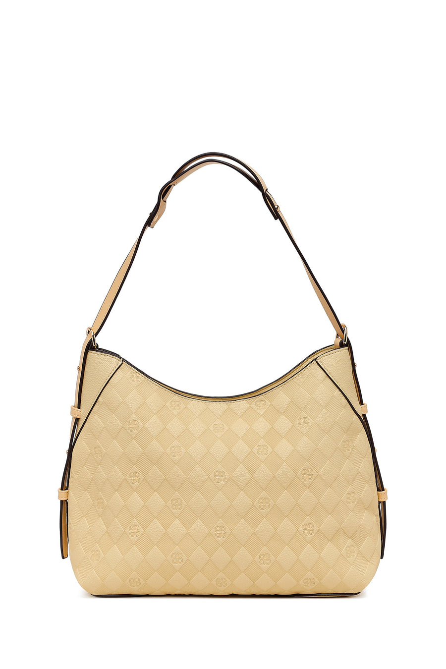 Woman Yellow Long-Strap Printed Shoulder Bag