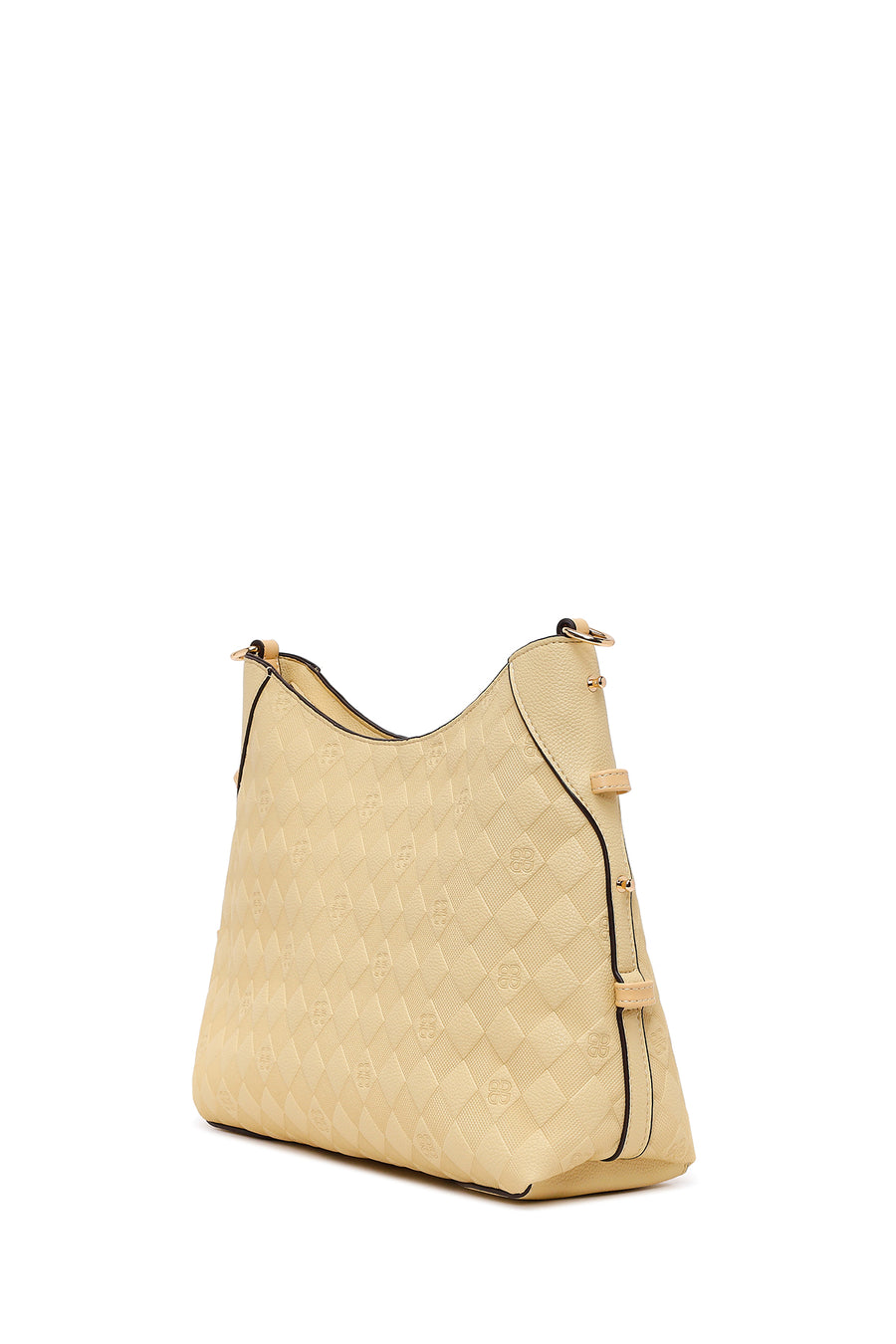 Woman Yellow Long-Strap Printed Shoulder Bag